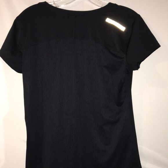 Under Armour Womens Black Crew Neck Mesh Back Fly By Short Sleeve Shirt Small - Picture 3 of 5